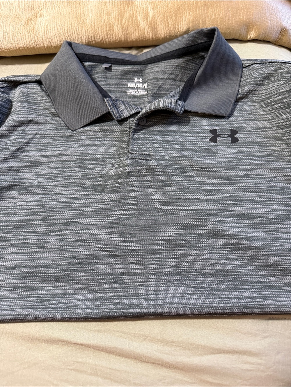 Under Armour Boy’s Youth Charcoal Heather Polo